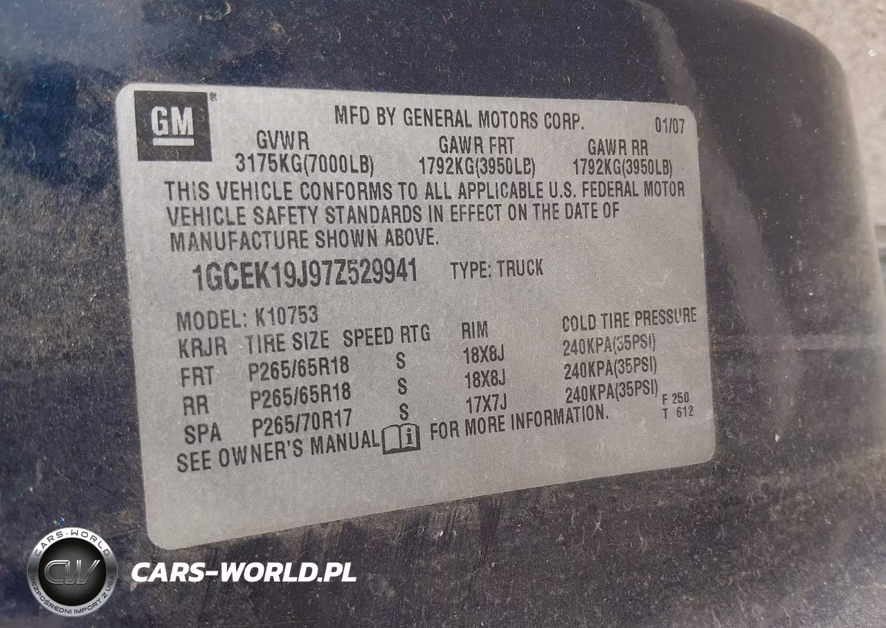 2007 Chevrolet Silverado 1500 Lt1 VIN:1GCEK19J97Z529941 - 9