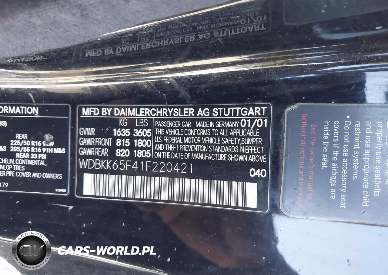 2001 Mercedes-Benz Slk 320 VIN:WDBKK65F41F234013 - 9