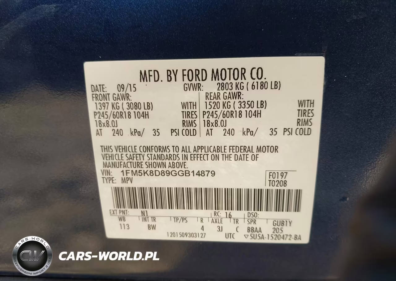 2016 Ford Explorer Xlt VIN:1FM5K8D89GGB14879 - 9