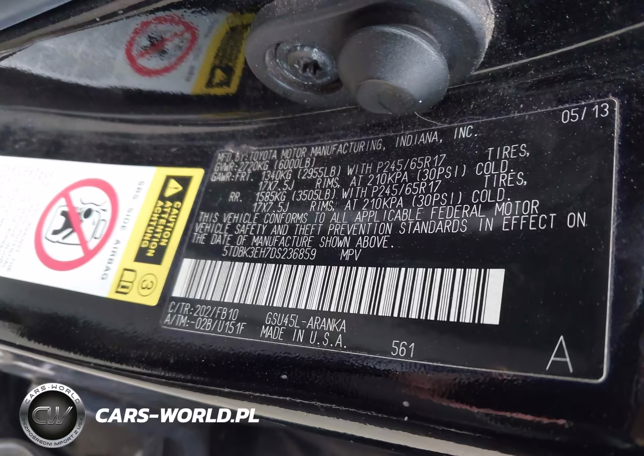 2013 Toyota Highlander Base V6 VIN:5TDBK3EH7DS236859 - 9