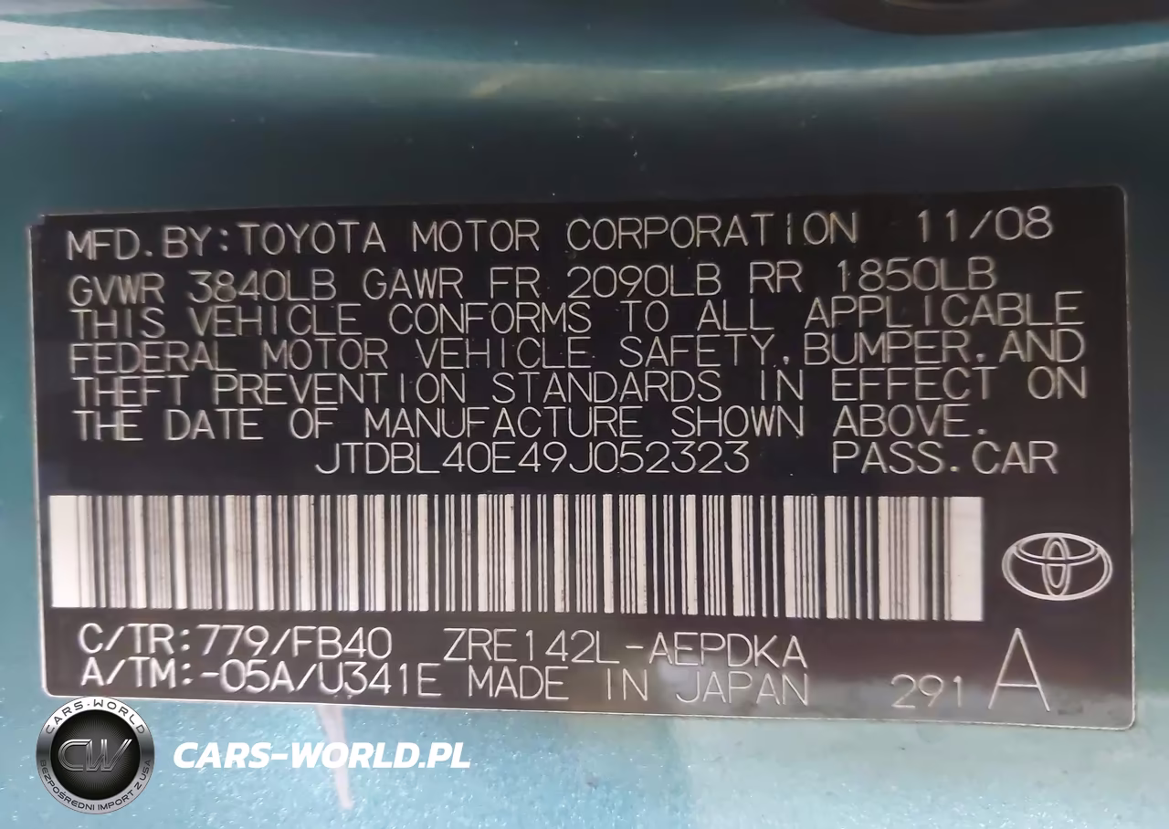 2009 Toyota Corolla Le VIN:JTDBL40E49J052323 - 9