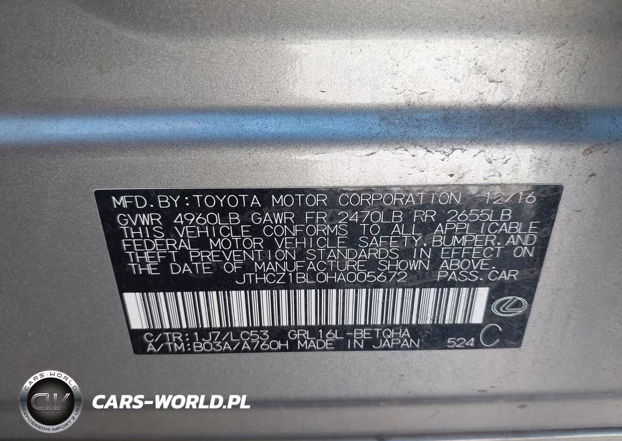 2017 Lexus Gs 350 VIN:JTHCZ1BL0HA005672 - 9