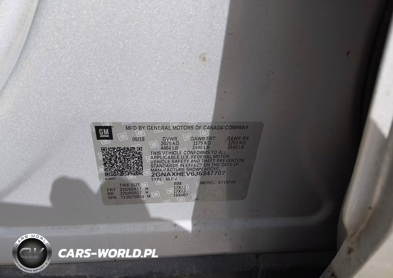 2018 Chevrolet Equinox Ls VIN:2GNAXHEV6J6347707 - 9