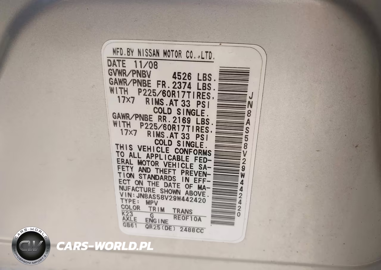 2009 Nissan Rogue Sl VIN:JN8AS58V29W442420 - 9