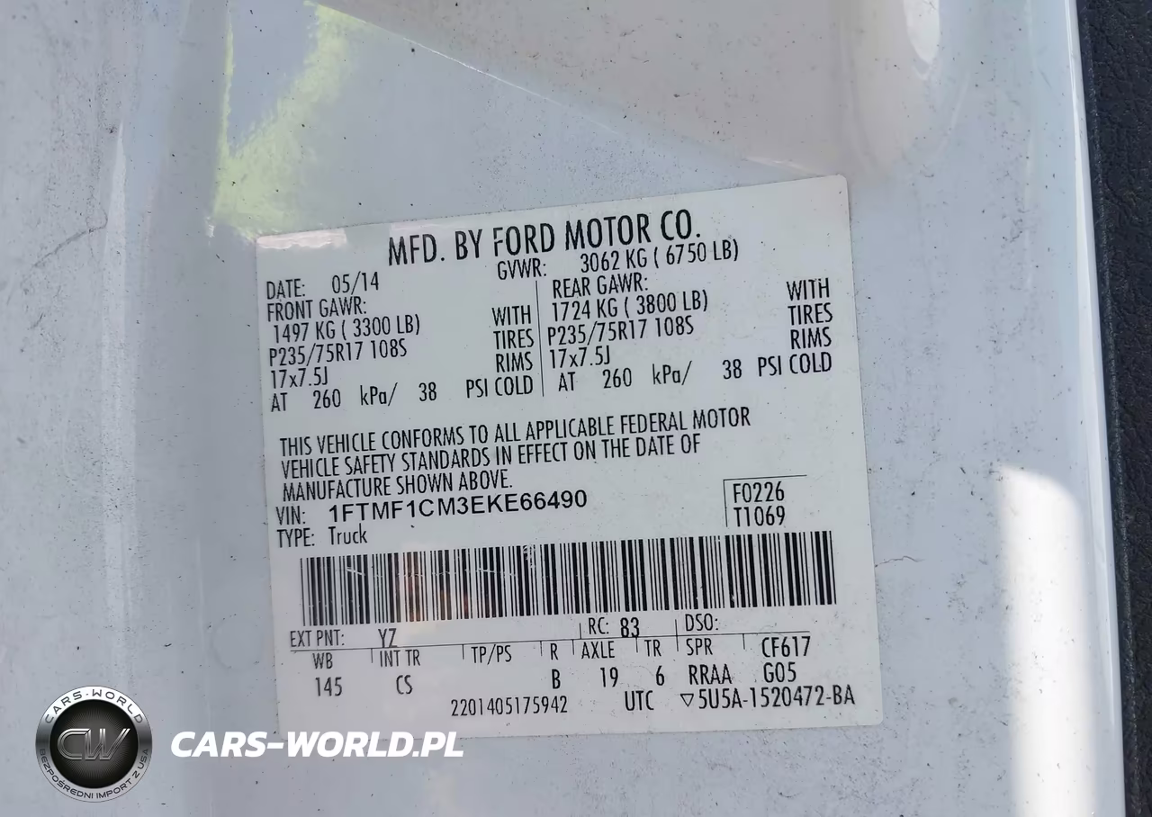 2014 Ford F-150 Xl VIN:1FTMF1CM3EKE66490 - 9
