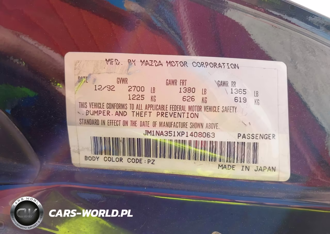 1993 Mazda Mx-5 Miata VIN:JM1NA351XP1408063 - 9