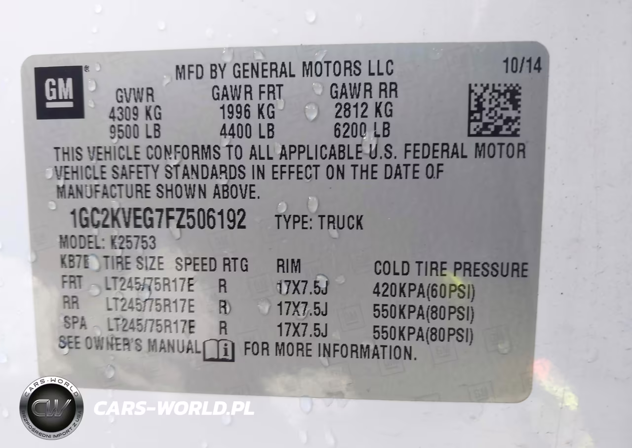2015 Chevrolet Silverado 2500Hd Lt VIN:1GC2KVEG7FZ506192 - 9