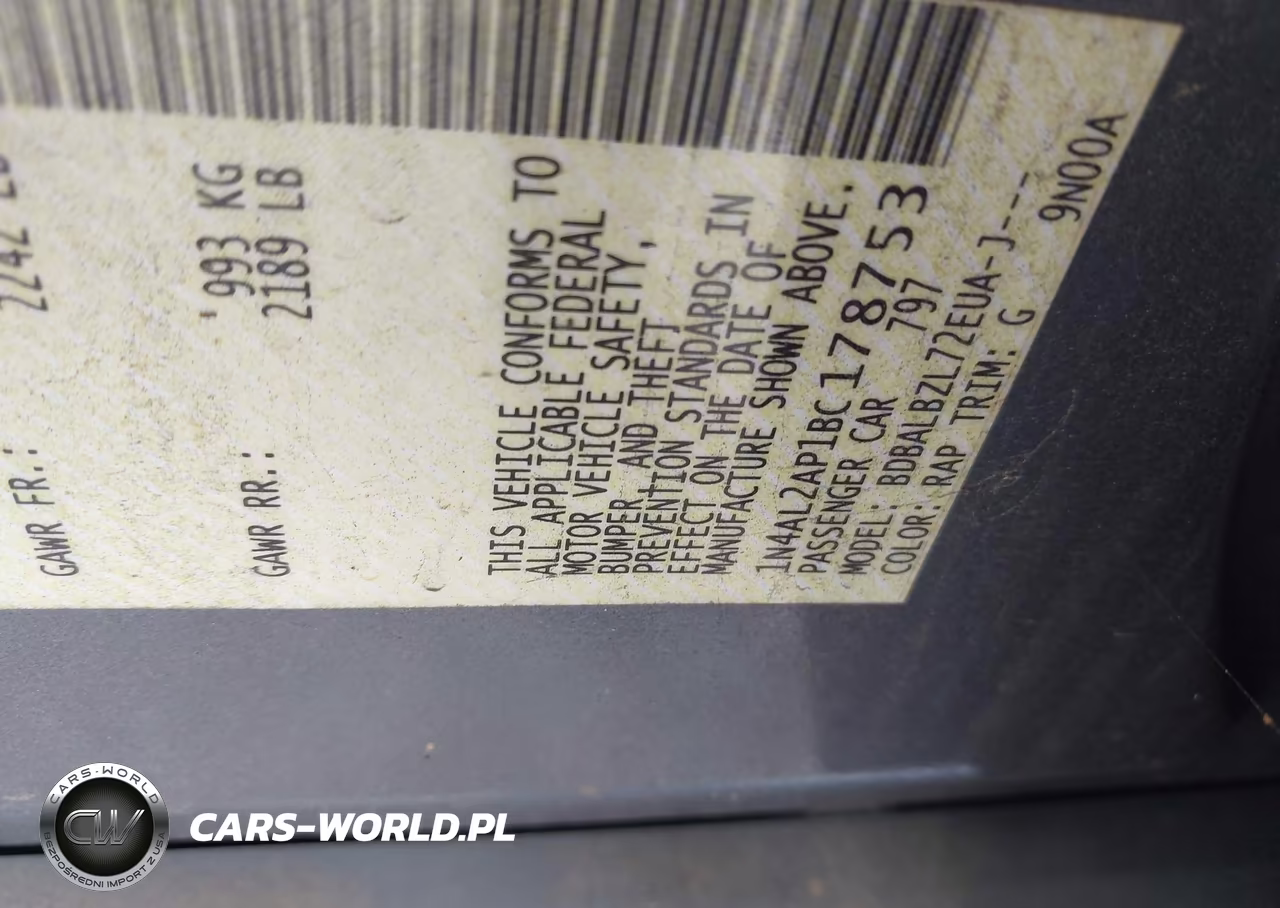 2011 Nissan Altima 2.5 S VIN:1N4AL2AP1BC178753 - 9
