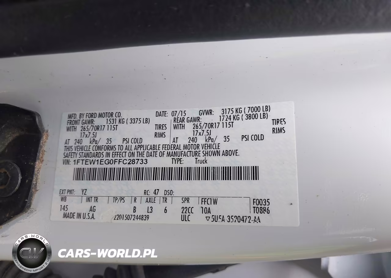 2015 Ford F-150 Xl VIN:1FTEW1EG0FFC28733 - 9