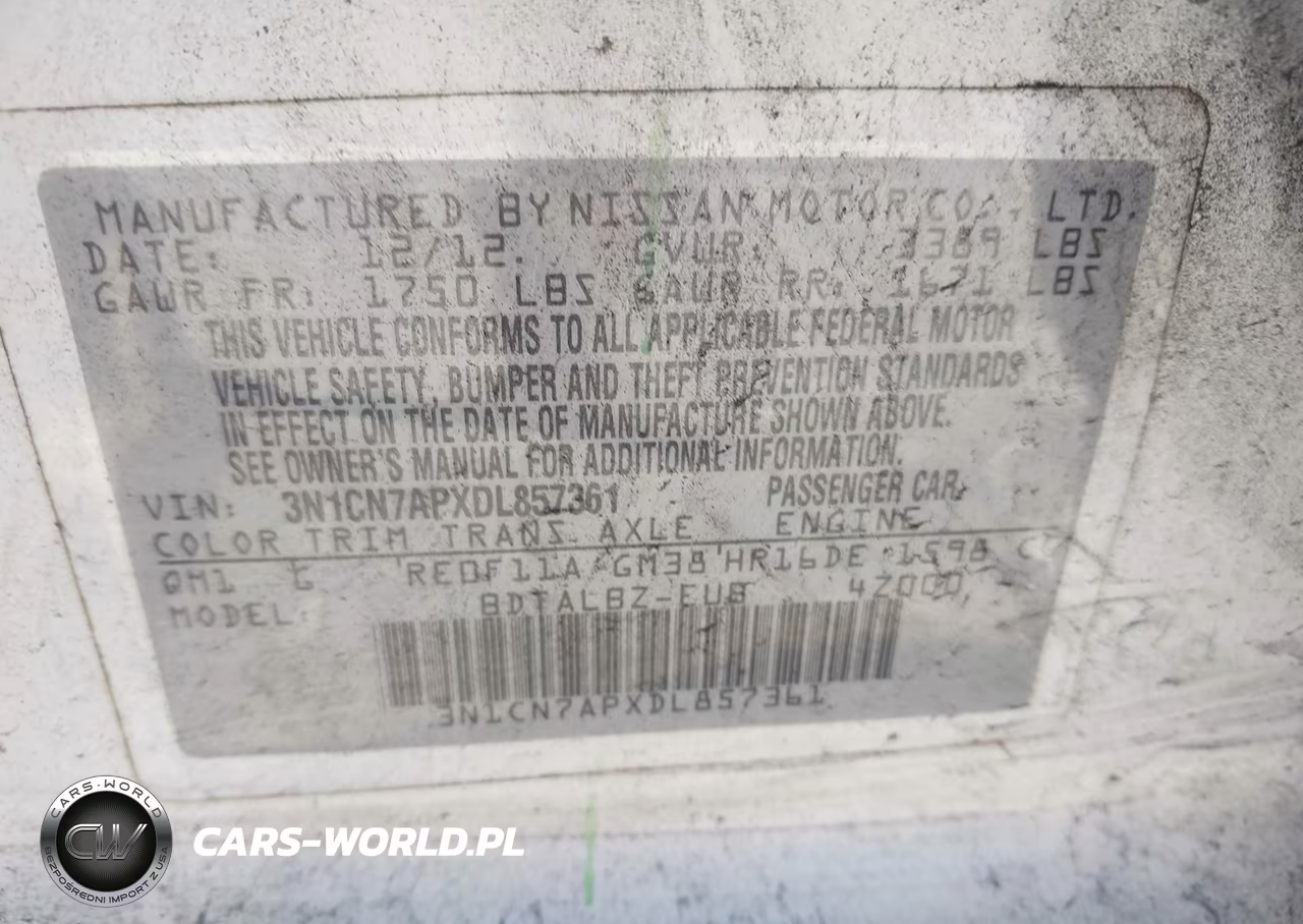 2013 Nissan Versa 1.6 Sv VIN:3N1CN7APXDL857361 - 9