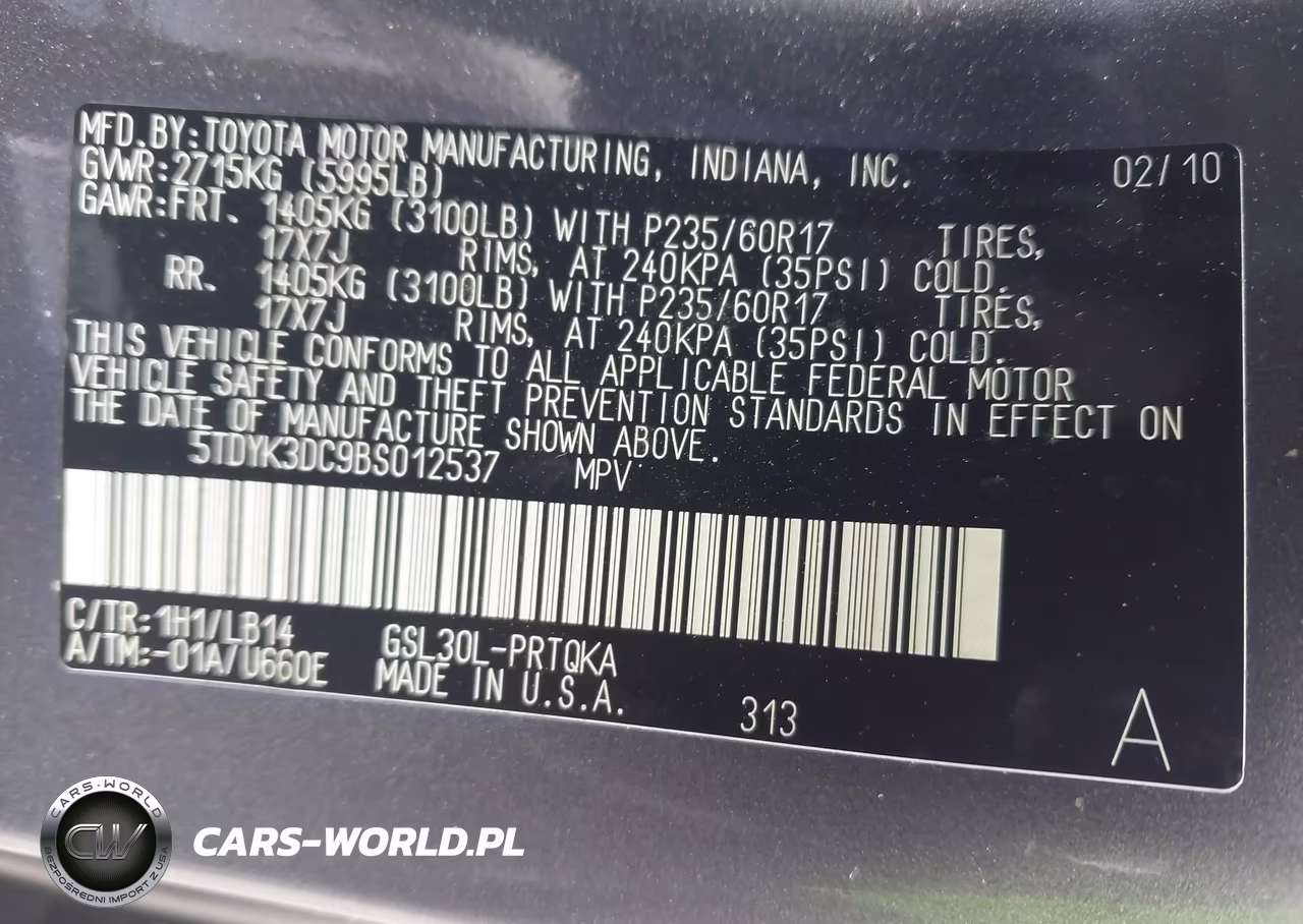 2011 Toyota Sienna Xle V6 VIN:5TDYK3DC9BS012537 - 9