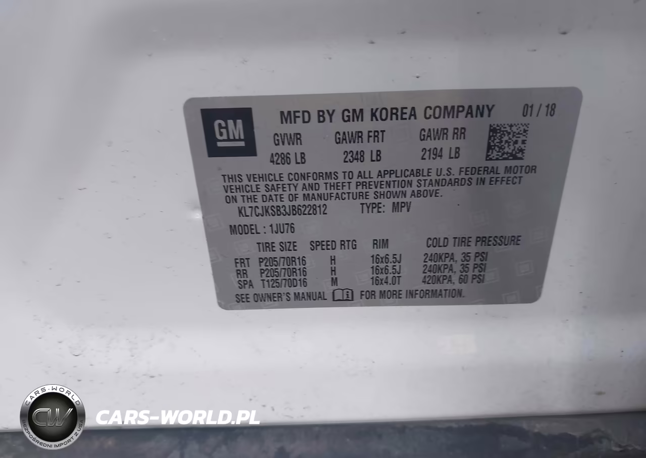 2018 Chevrolet Trax Ls VIN:KL7CJKSB3JB622812 - 9