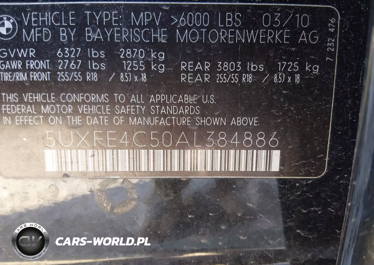 2010 BMW X5 xDrive30I VIN:5UXFE4C50AL384886 - 9