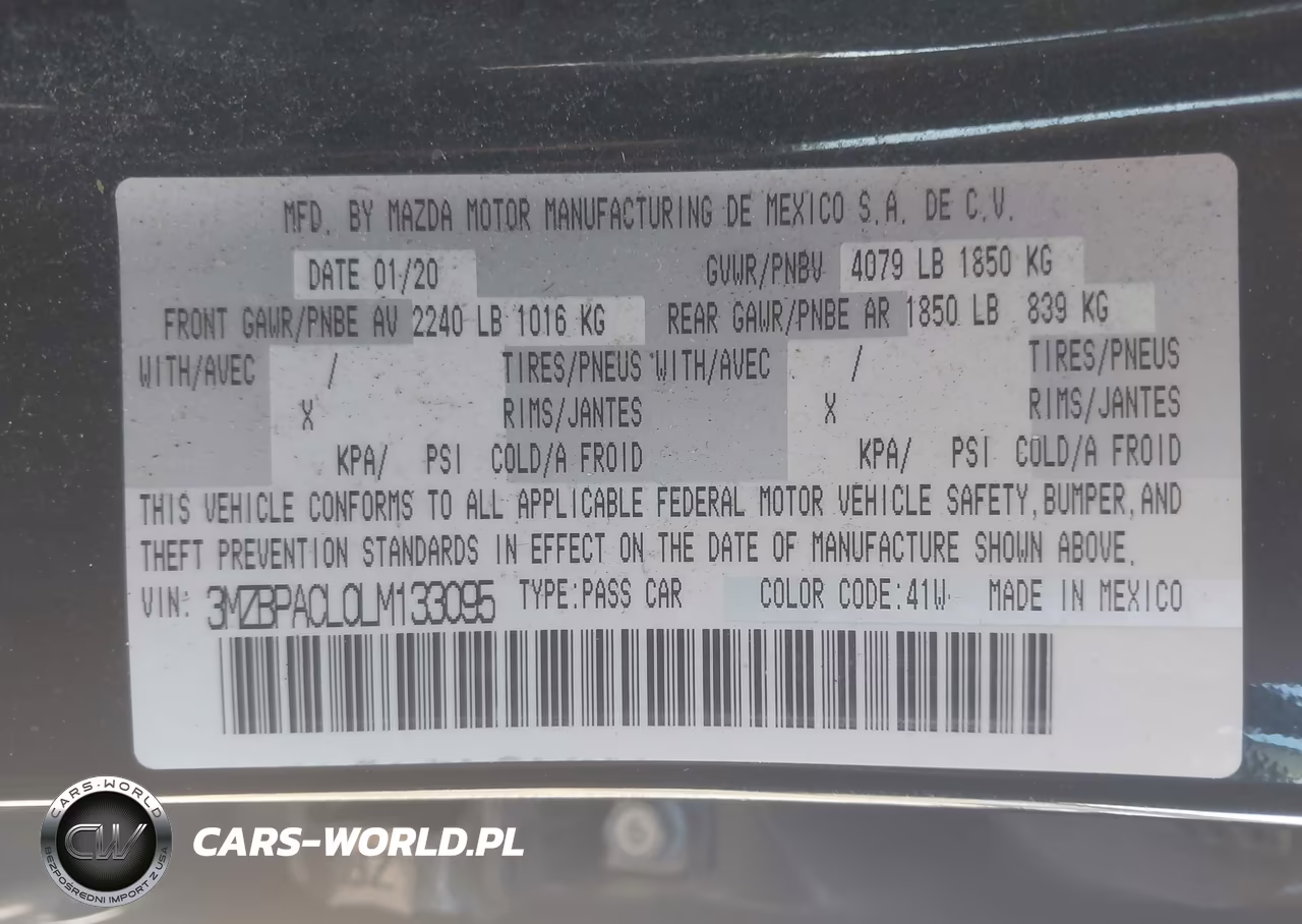 2020 Mazda Mazda3 Select Package VIN:3MZBPACL0LM133095 - 9