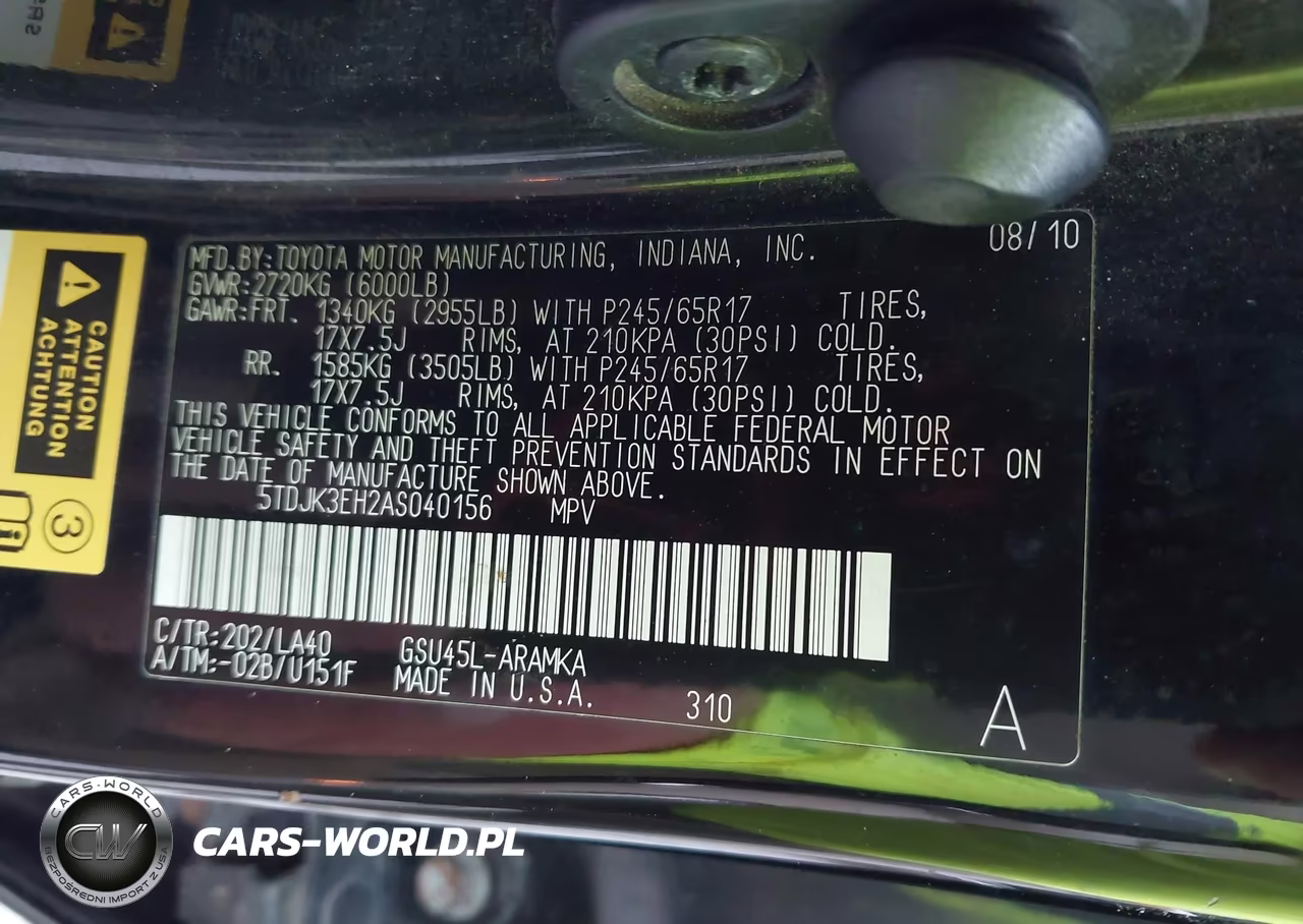 2010 Toyota Highlander Se V6 VIN:5TDJK3EH2AS040156 - 9