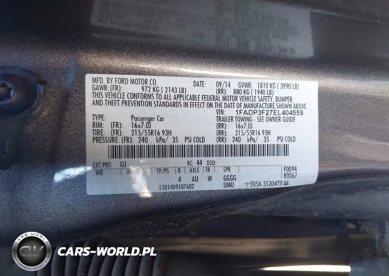 2014 Ford Focus Se VIN:1FADP3F27EL404559 - 9
