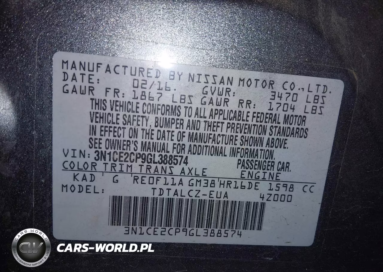 2016 Nissan Versa Note S Plus VIN:3N1CE2CP9GL388574 - 9