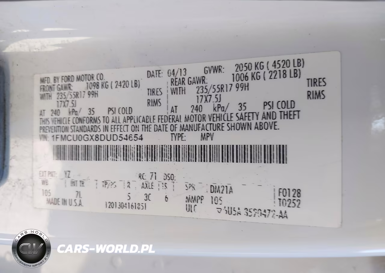 2013 Ford Escape Se VIN:1FMCU0GX8DUD54654 - 9