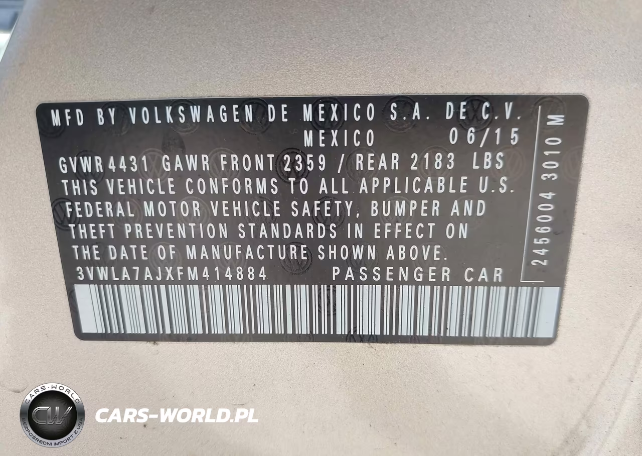 2015 Volkswagen Jetta 2.0L Tdi S VIN:3VWLA7AJXFM414884 - 9