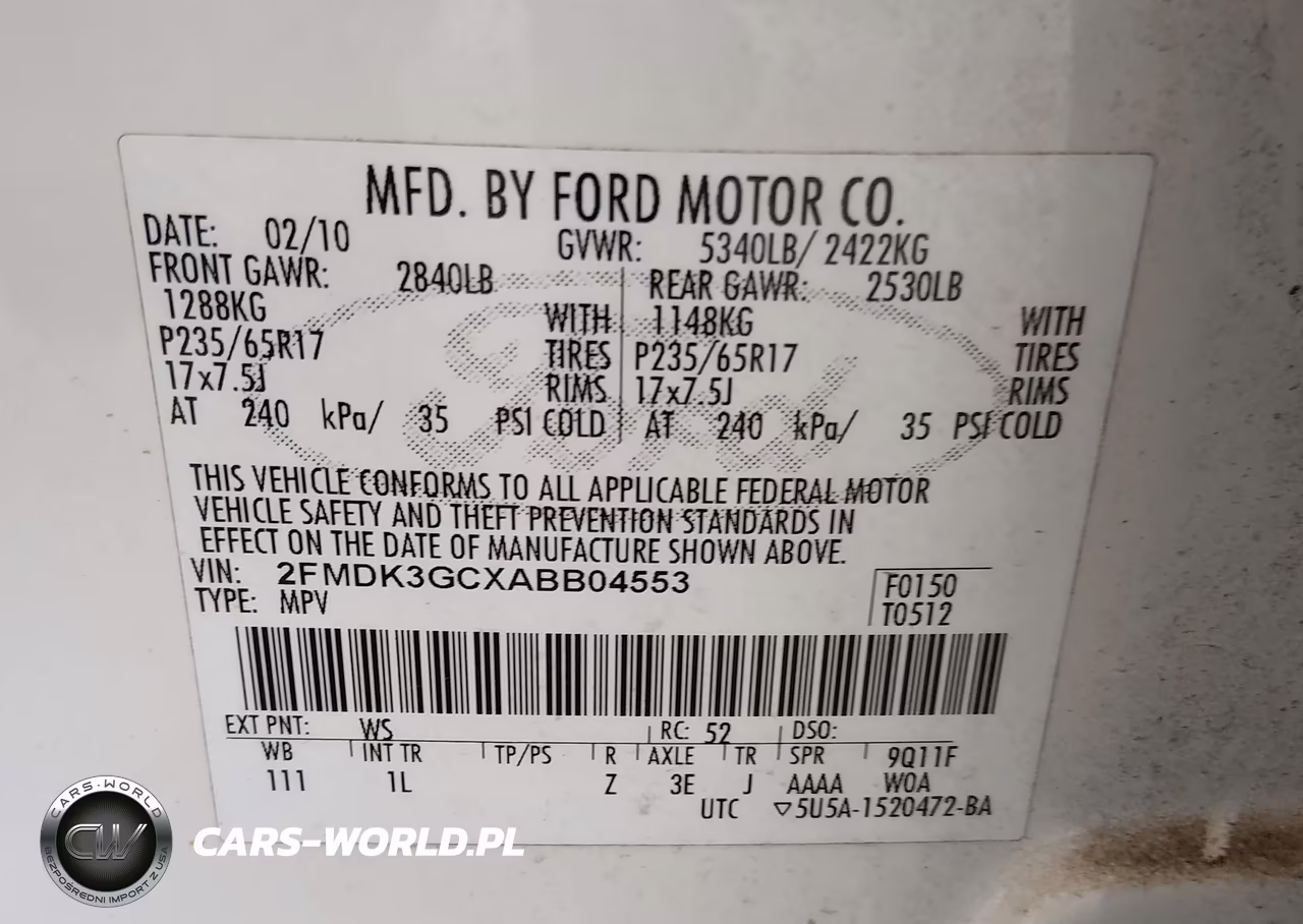 2010 Ford Edge Se VIN:2FMDK3GCXABB04553 - 9