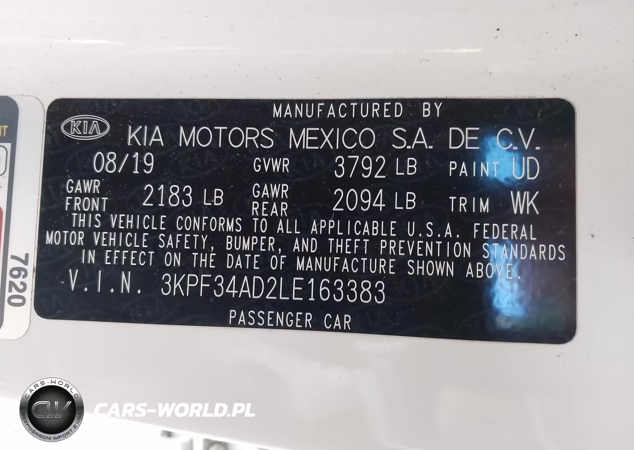 2020 Kia Forte Gt-Line VIN:3KPF34AD2LE163383 - 9