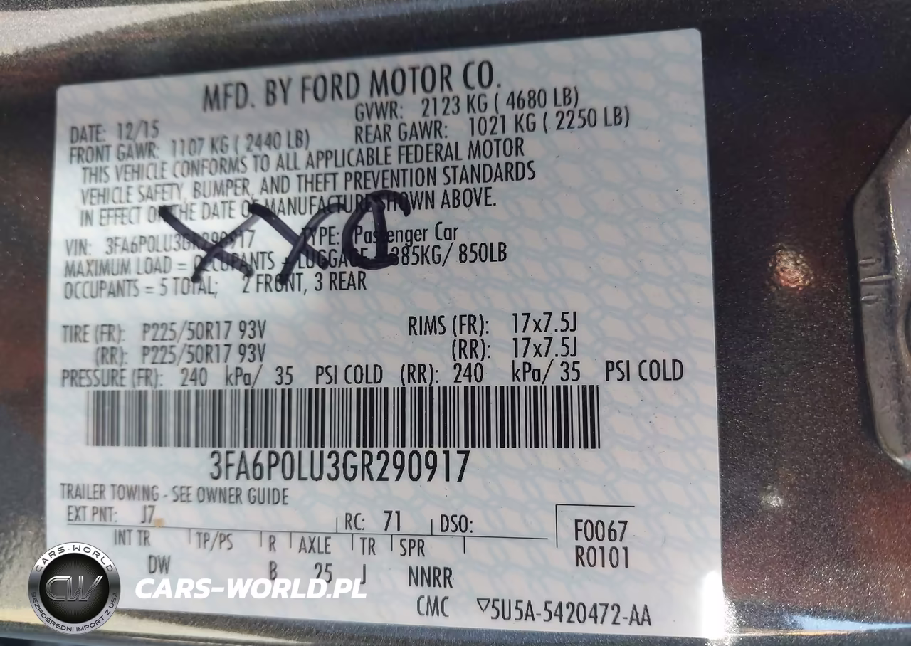 2016 Ford Fusion Hybrid Se VIN:3FA6P0LU3GR290917 - 9