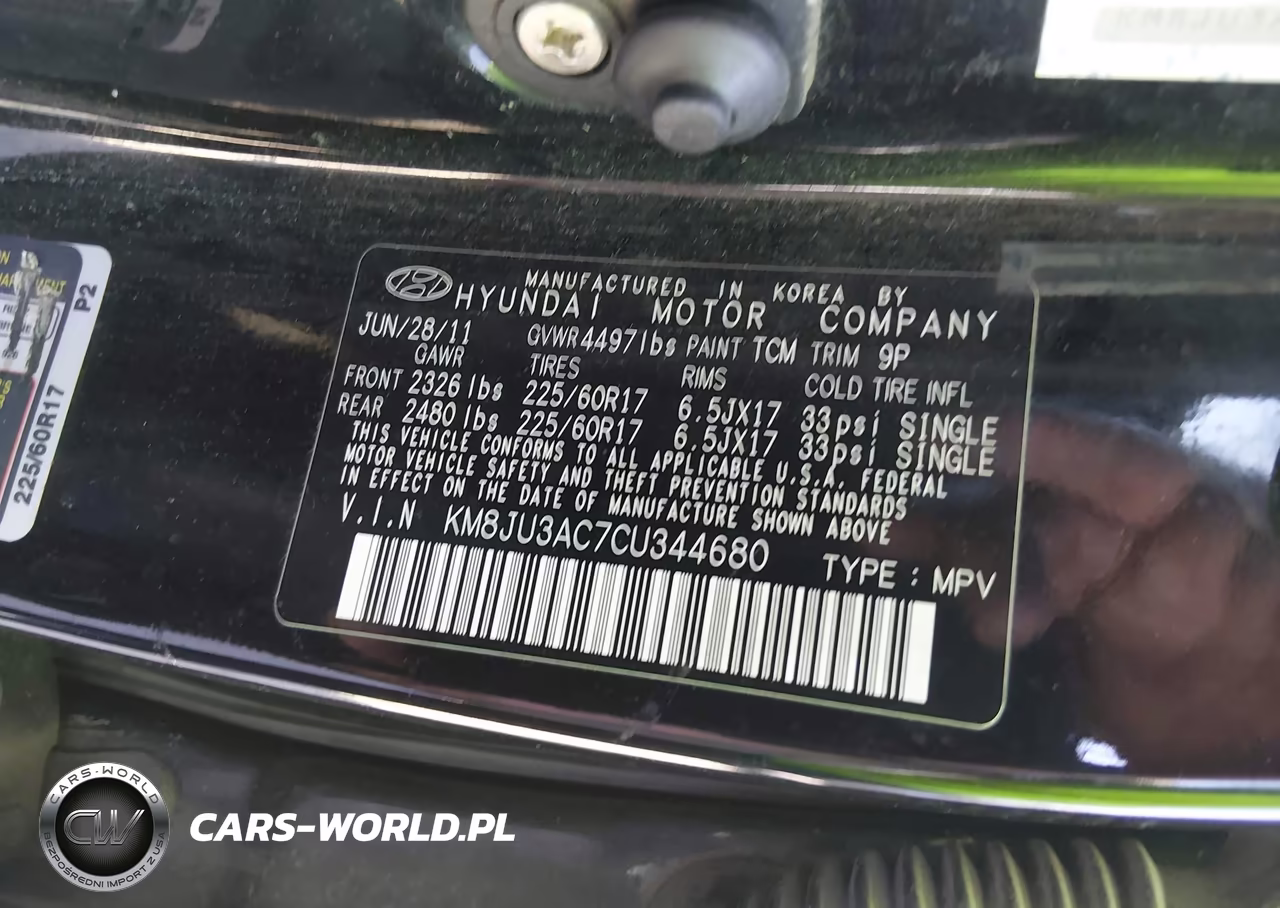 2012 Hyundai Tucson Gls VIN:KM8JU3AC7CU344680 - 9
