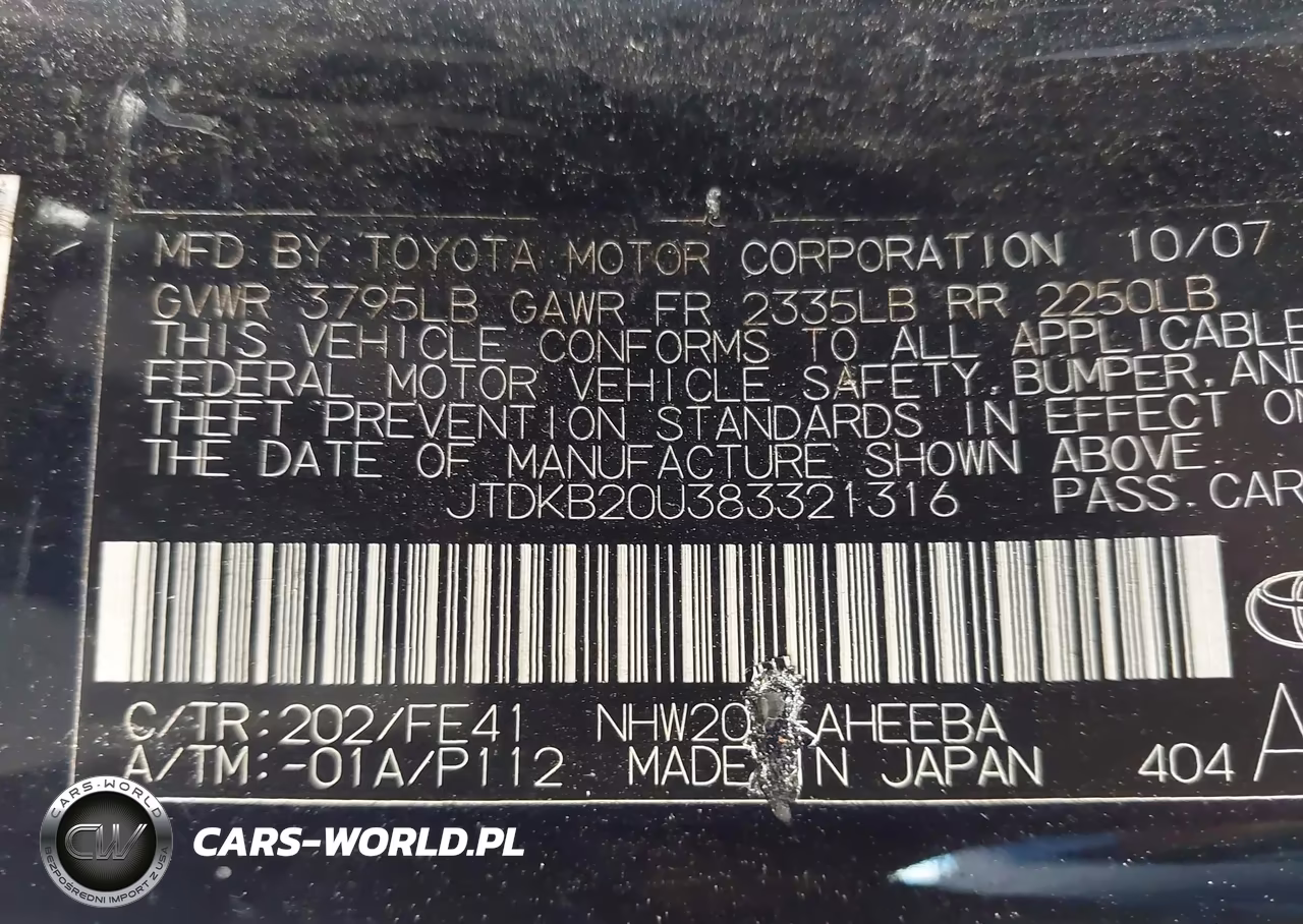2008 Toyota Prius VIN:JTDKB20U383321316 - 9