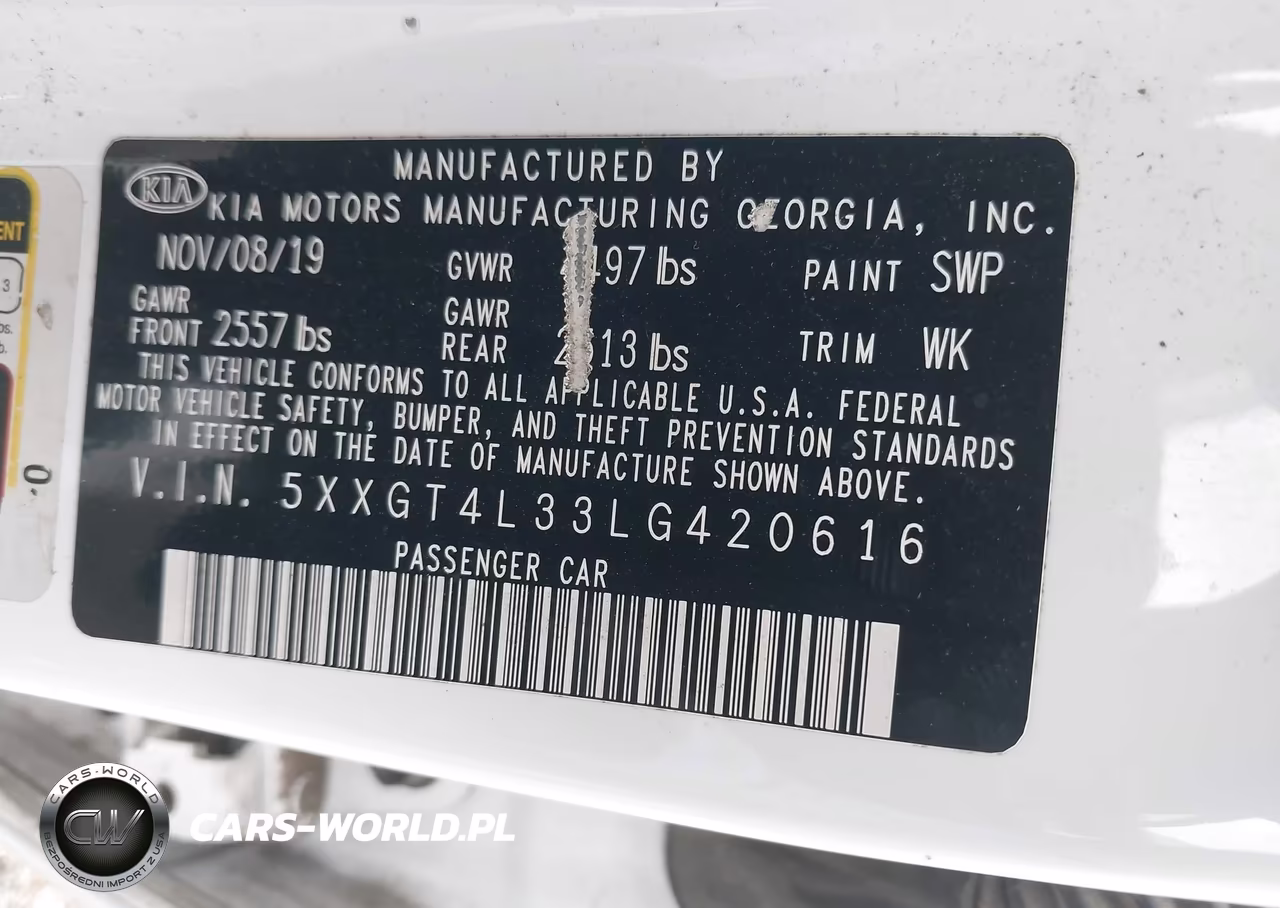 2020 Kia Optima Lx VIN:5XXGT4L33LG420616 - 9