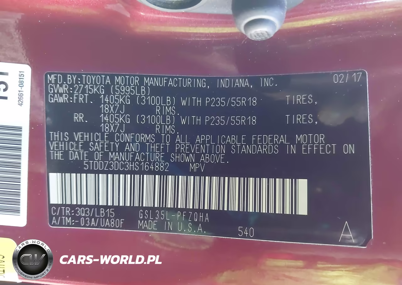 2017 Toyota Sienna Limited Premium 7 Passenger VIN:5TDDZ3DC3HS164882 - 9