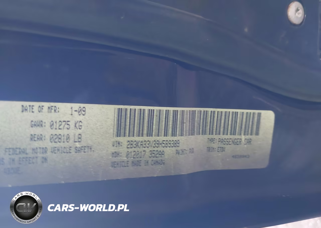 2009 Dodge Charger Sxt VIN:2B3KA33V39H589389 - 9