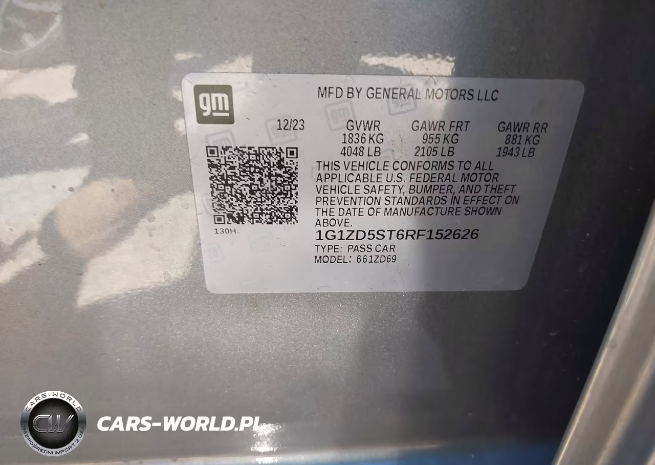 2024 Chevrolet Malibu Fwd 1Lt VIN:1G1ZD5ST6RF152626 - 9