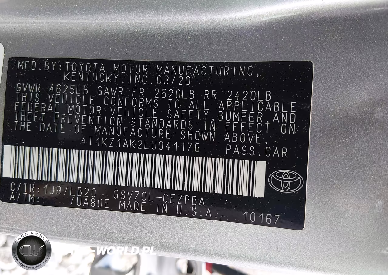 2020 Toyota Camry Xse V6 VIN:4T1KZ1AK2LU041176 - 9