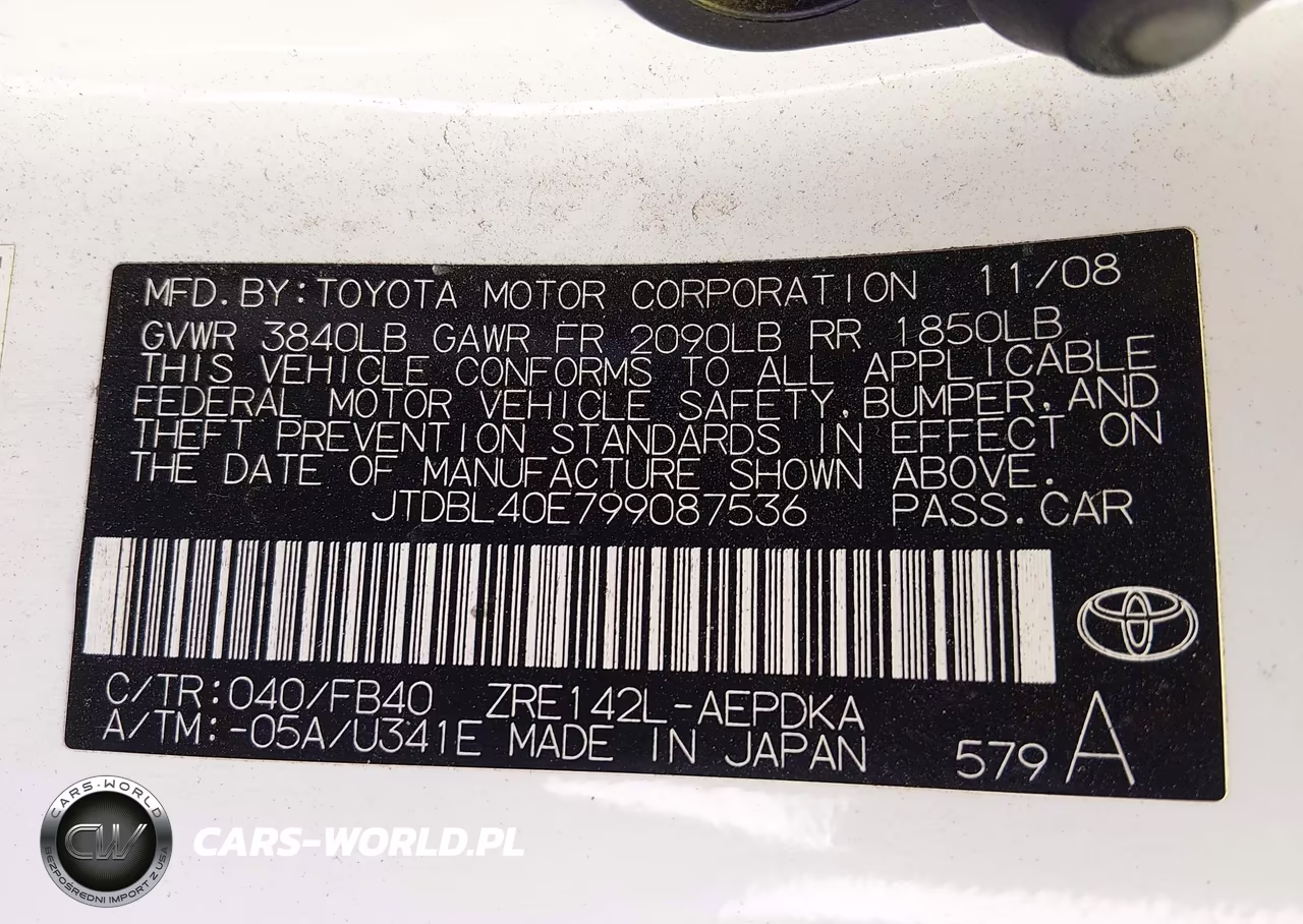 2009 Toyota Corolla Le VIN:JTDBL40E799087536 - 9