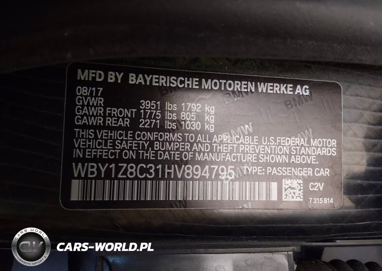 2017 BMW I3 94 Ah W-Range Extender VIN:WBY1Z8C31HV894795 - 9