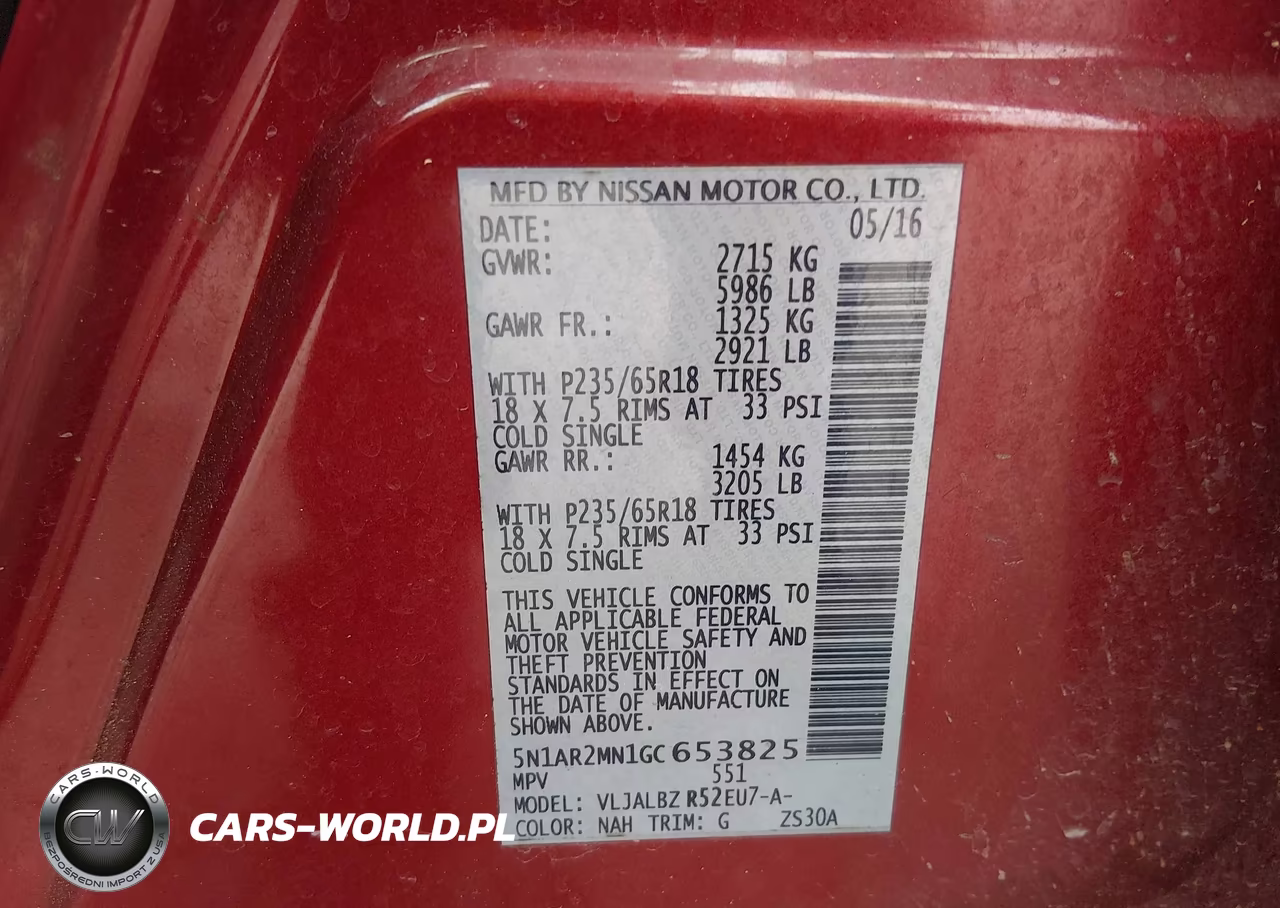 2016 Nissan Pathfinder Platinum-S-Sl-Sv VIN:5N1AR2MN1GC653825 - 9