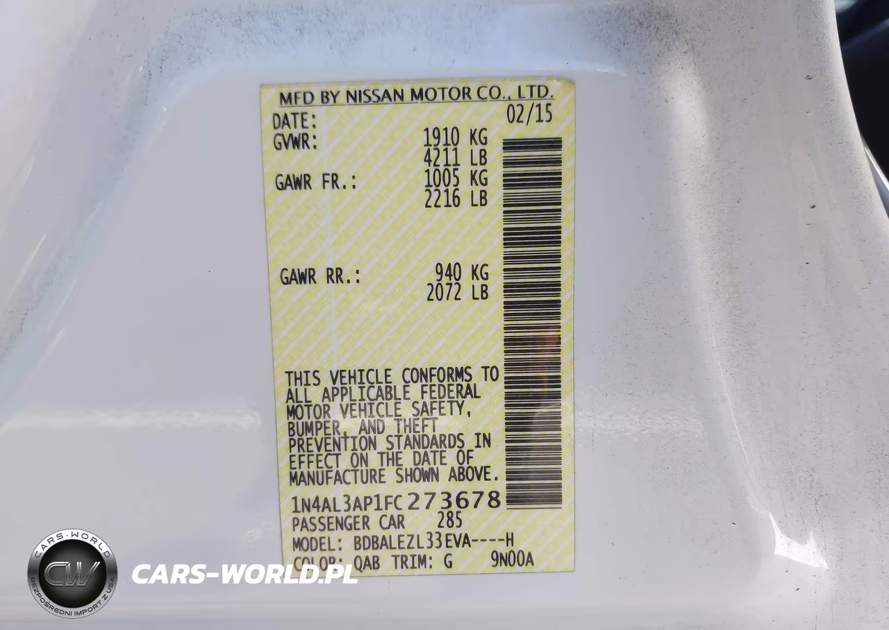 2015 Nissan Altima 2.5 S VIN:1N4AL3AP1FC273678 - 9