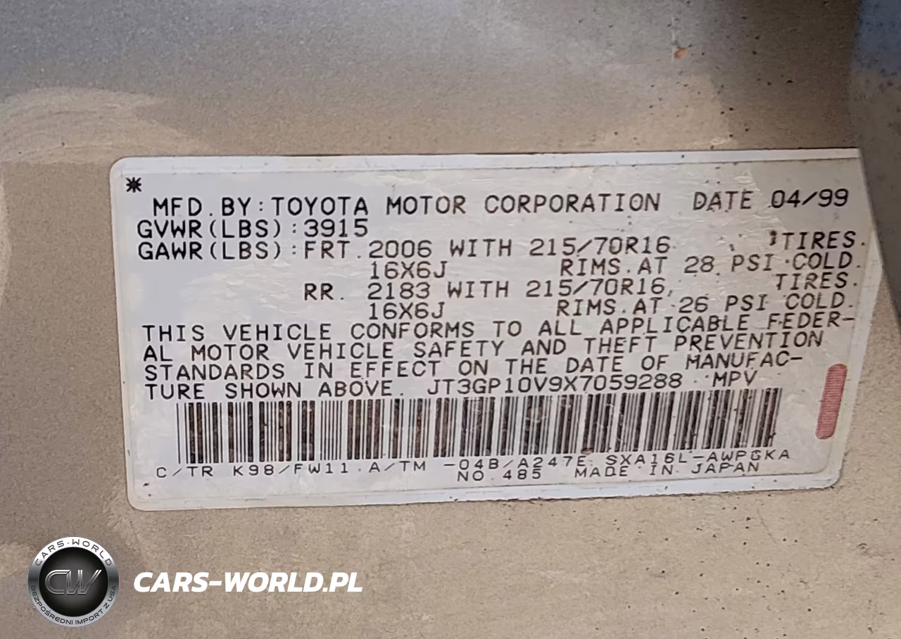 1999 Toyota Rav4 VIN:JT3GP10V9X7059288 - 9