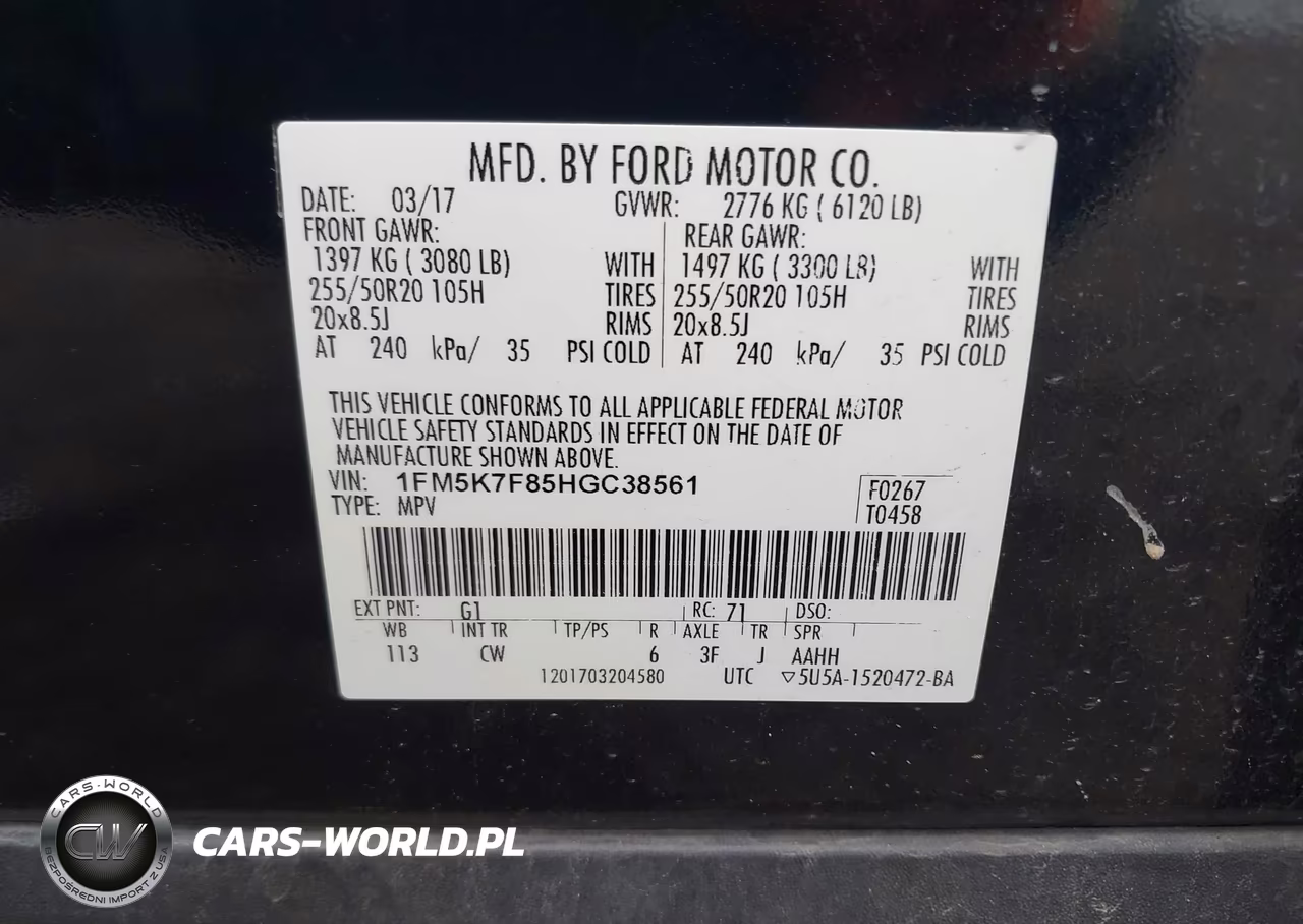 2017 Ford Explorer Limited VIN:1FM5K7F85HGC38561 - 9