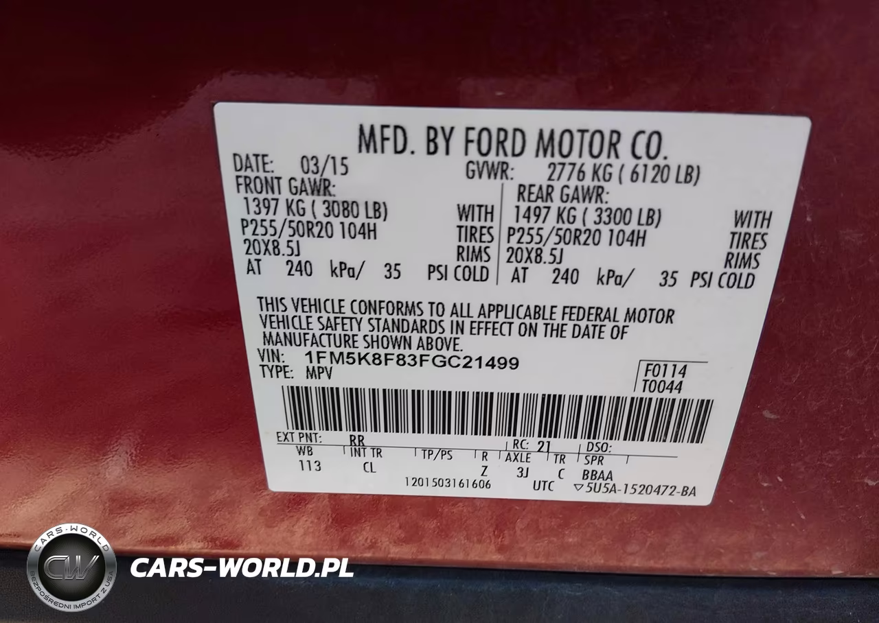2015 Ford Explorer Limited VIN:1FM5K8F83FGC21499 - 9