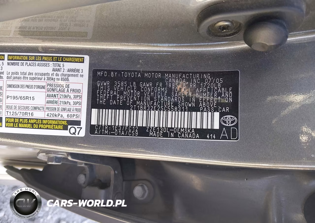 2005 Toyota Corolla S VIN:2T1BR32E25C558311 - 9
