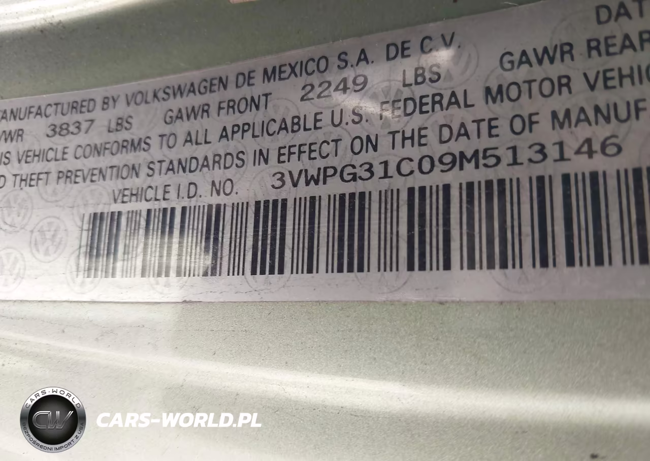 2009 Volkswagen New Beetle 2.5L VIN:3VWPG31C09M513146 - 9