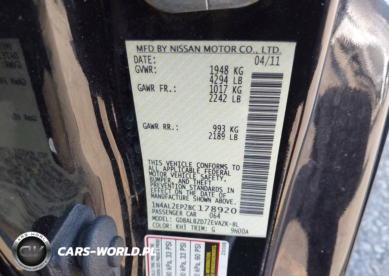 2011 Nissan Altima 2.5 S VIN:1N4AL2EP2BC178920 - 9