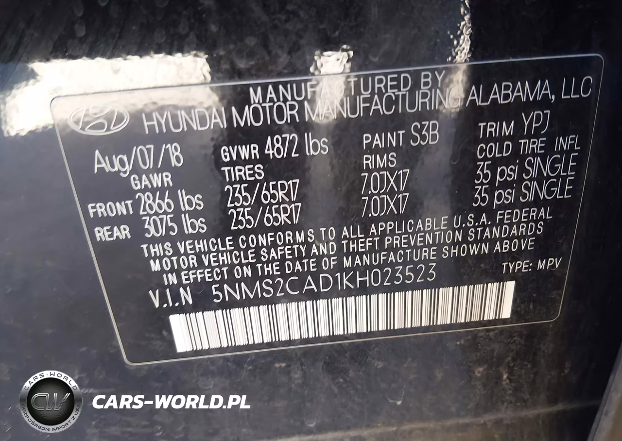 2019 Hyundai Santa Fe Se VIN:5NMS2CAD1KH023523 - 9