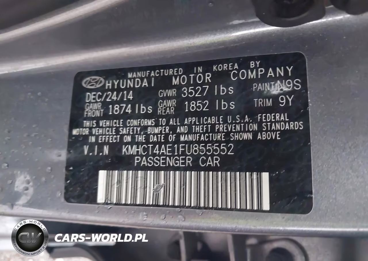 2015 Hyundai Accent Gls VIN:KMHCT4AE1FU855552 - 9