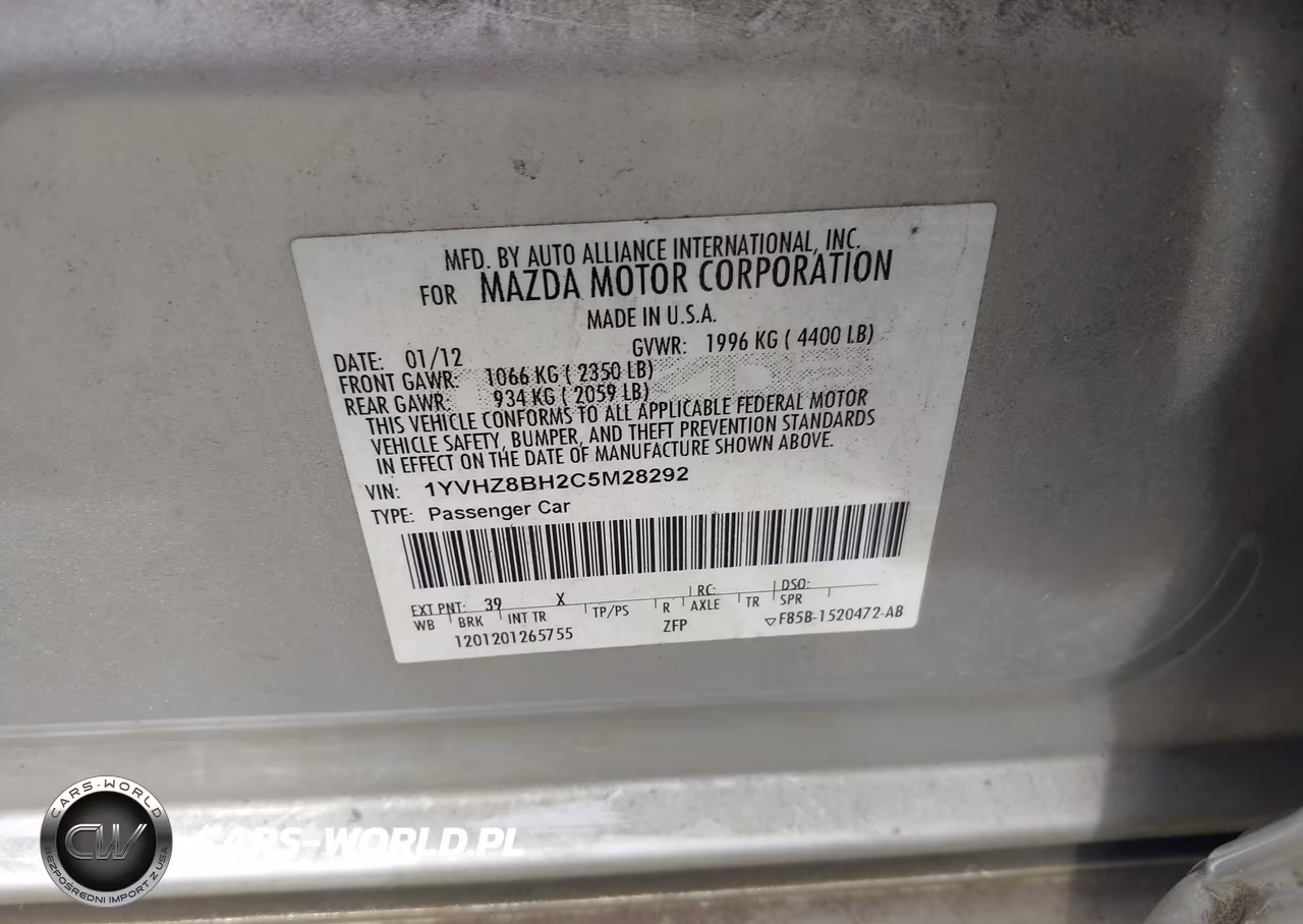 2012 Mazda Mazda6 I Sport VIN:1YVHZ8BH2C5M28292 - 9
