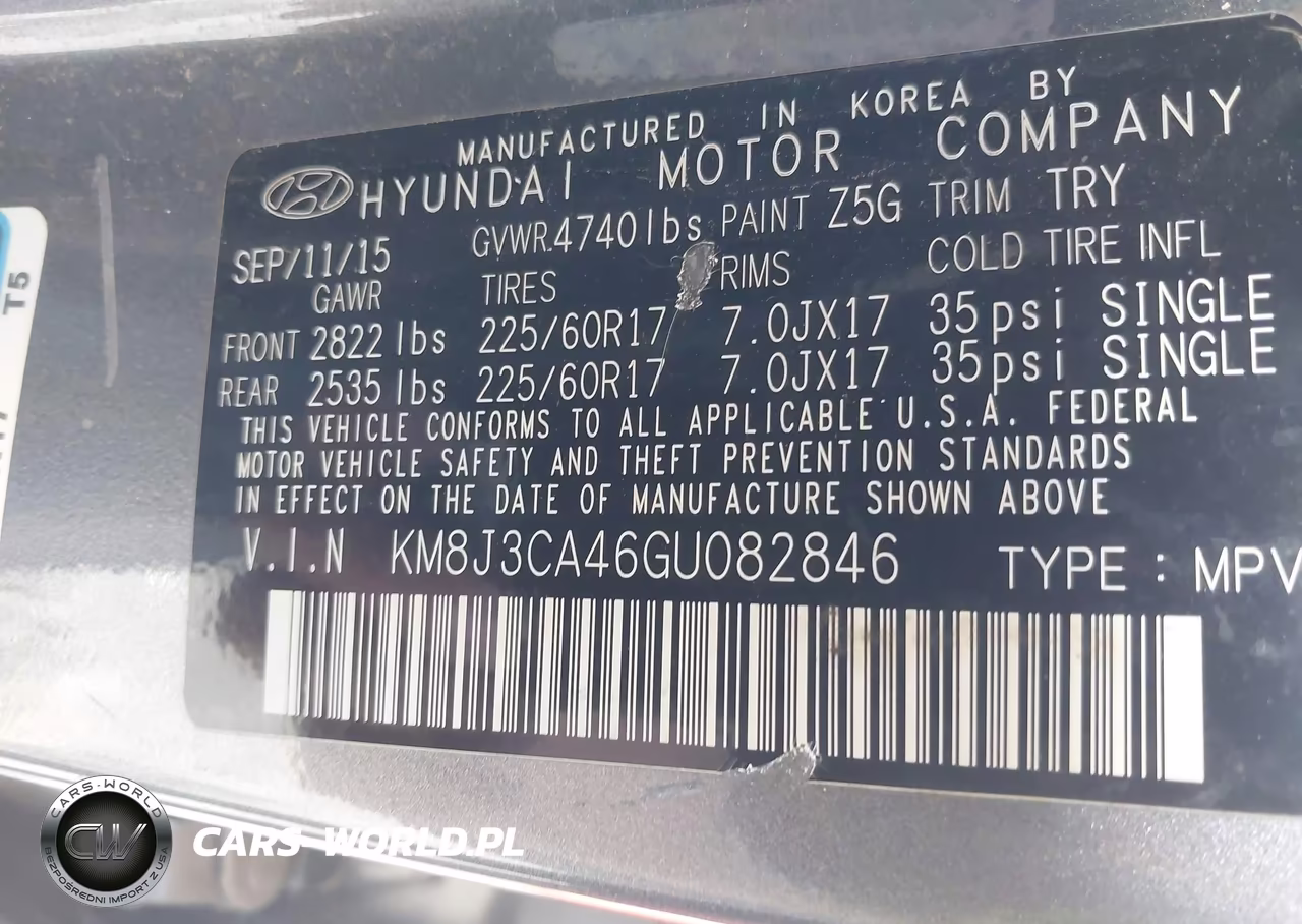 2016 Hyundai Tucson Se VIN:KM8J3CA46GU082846 - 9