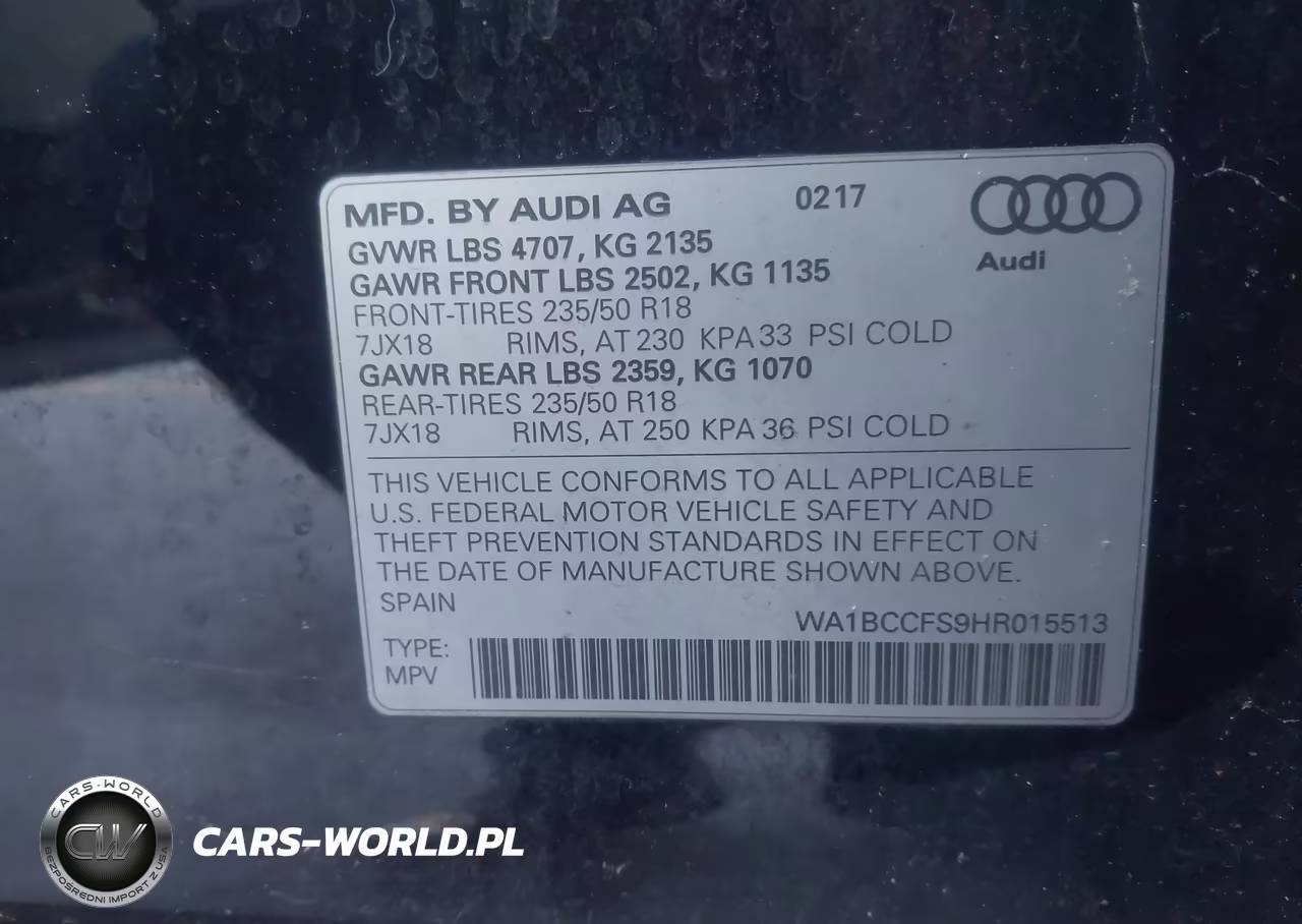 2017 Audi Q3 2.0T Premium VIN:WA1BCCFS9HR015513 - 9