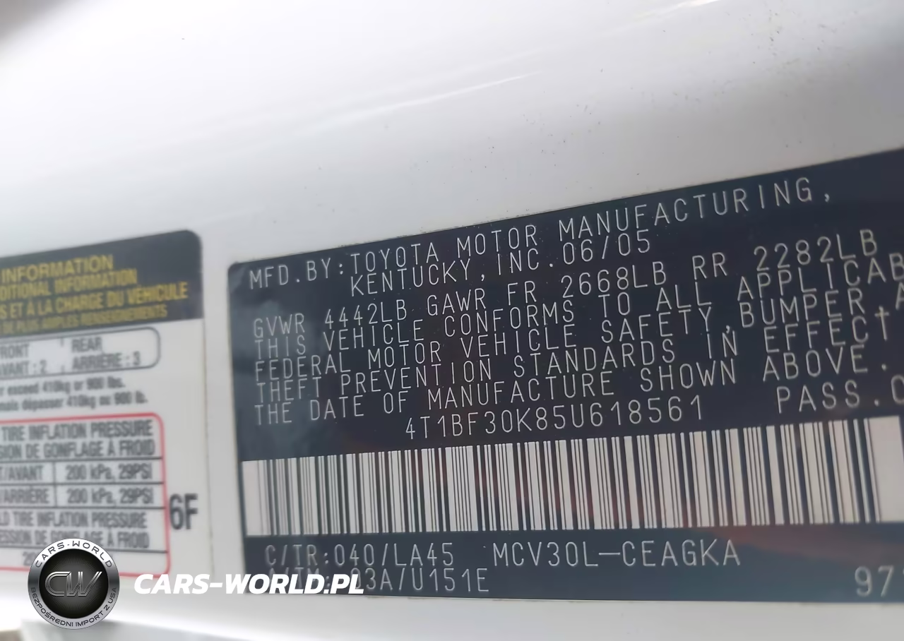 2005 Toyota Camry Xle V6 VIN:4T1BF30K85U618561 - 9