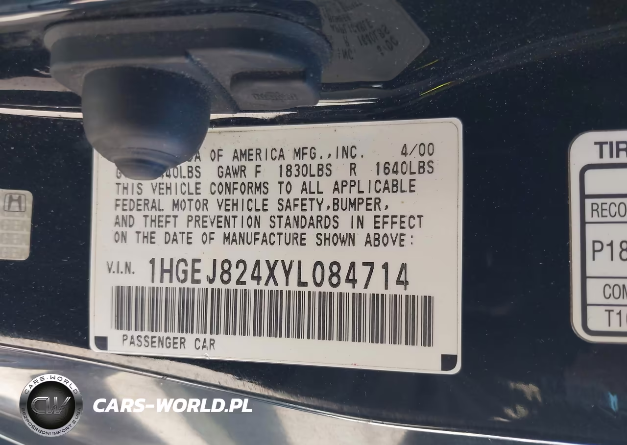 2000 Honda Civic Ex VIN:1HGEJ824XYL084714 - 9